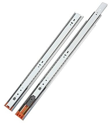 LOOTICH Kugelführung Vollauszug Schubkastenführungen 550 mm con Integrierte Selbsteinzug Schubladenschiene Dämpfung Teleskopschiene Kugelauszug Auszugsführungen Stahl Verzinkt (1 Paar)