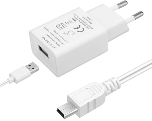 MYPIN 5V 1000mA Babyphone Ladegerät Netzteil Ladekabel, Baby Monitor und Elterneinheit Ladegerät, Mini USB Schaltadapter, kompatibel mit verschiedenen Baby Monitor-Modellen, EU-Stecker mit 2,5m Kabel