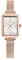 Taxau Montre rectangulaire pour femme avec bracelet en maille en acier inoxydable - Montre rectangulaire - Montre tendance - Or rose - Étanche - Élégante montre à quartz, 8103-glod Bracelet visage