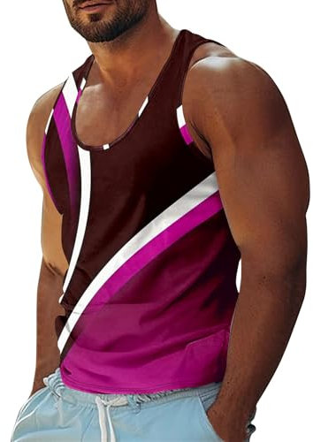 Mens Tank Beach Shirts Black Tank Top Men Summer Tee Tank Tops Men Pack Casual T Shirts Tank Top Men Fashion Tank Top Tank Tops Men Gym Tank Top Tank Top for Me（2-Hot Pink,X-Large