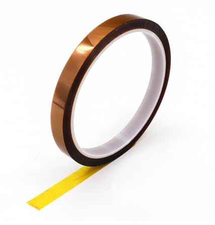 Misuyue 10mm Kapton Tape, Antistatisch Hitzebeständiges Klebeband bis zu 300℃, 33m/108ft Polyimid Isolierband für 3D-Drucker Löten, Sublimation, Elektronik Leiterplatten (Braun)