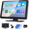 TOUTBIEN 9 Autoradio mit Kabelloses CarPlay & Android Auto, 4K Dashcam Loop-Aufnahme, MirrorLink, GPS Navigation, Sprachassistent, Bluetooth Freisprecheinrichtung, 64GB Karte für Auto PKW LKW WoMo