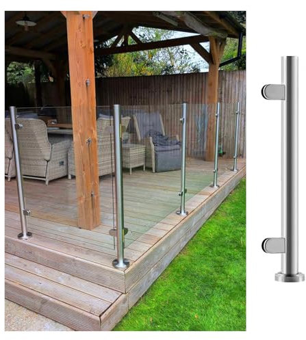 glasgeländer balkongeländer glas Glasgeländer Für Terrassenbeläge Im Freien, Balustradenpfosten, Moderne Hochleistungs-Sicherheitszaunsäule, Benutzerdefinierte Höhe, Paneele, Balusterpfosten(End Post,
