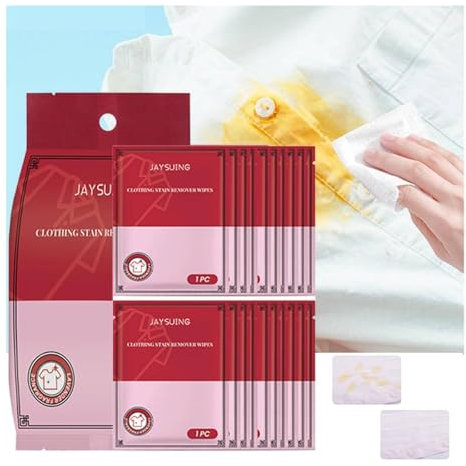 Stain Removal Wet Wipes, 2025 New Individually Wrapped Clothes Stain Remover Wipes, Emergency Stain Remover for Clothes, Shoes & Bed Sheets, Fast-Acting Formula for Coffee, Grease, Ink (1 Pcs)