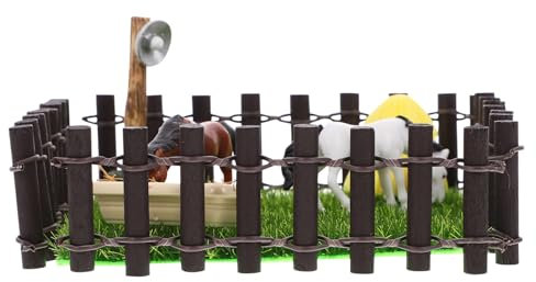 CHICAMPERA 1 Satz Doll House Horse Farm Set Puppe Miniatur Mini-spielzeugstallmodell Mini -farmspielzeug Mini-Farm-modellbausatz Zum Bauen Von Bauernhöfen Kaffee Plastik