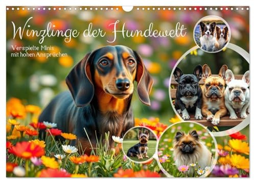 Winzlinge der Hundewelt (Wandkalender 2026 DIN A3 quer), CALVENDO Monatskalender: Verspielte Minis mit hohen Ansprüchen (CALVENDO Tiere)