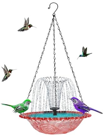 Vasca per uccelli con fontana, pompa per fontana, fontana da bagno, design ad energia solare, decorazione da giardino per cortili, portici e ponti esterni
