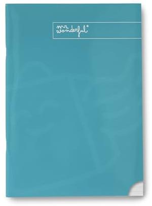Mr. Wonderful A5-Notizbuch, Türkis, liniert, liniert, 48 Seiten, geheftet