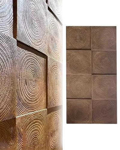 Elitix 3D Wandpaneele Wandpaneele mit Holzmaserung, 60 X 120 cm, Imitat-Verkleidung für Gaming-Zimmer, TV-Hintergrund, Wohnzimmer, Wohnung, Hochleistungsfähige 3D-Wandpaneele(Brown,10pcs)