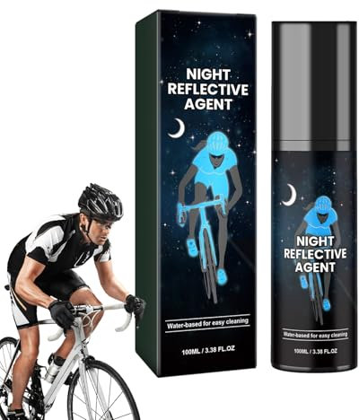 Peinture en spray réfléchissante, peinture aérosol claire - 100 ml - Peinture phosphorescente pour vélos - Peinture réfléchissante de sécurité pour vêtements, vélos, skateboards, toile, bois, taille S