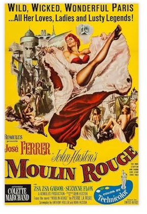 Moulin Rouge Vintage-Filmposter auf Leinwand, Schlafzimmer, Dekoration, Landschaft, Büro, Raumdekoration, Geschenk, 30 x 45 cm