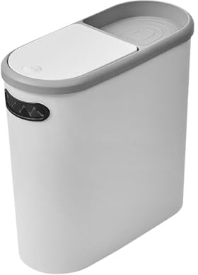 Eoixuqba Poubelle Cuisine Avec Couvercle Pressoir, 32x32x15cm Poubelle De Salle De Bain En Plastique, Poubelles De Bureau Avec Couvercle, Poubelles Étroite Et Haute Rectangulaire Pour Chambre, Salon