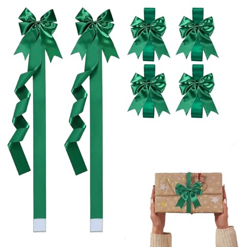 Genérico S für Weihnachtsmöbel, 6 große Teile, Vintage, großes Weihnachtsband zum Dekorieren von Schränken, für Bäume, Wand, Küche, Innen- und Außenbereich, Büro, Bauernhof, Garten, Hof