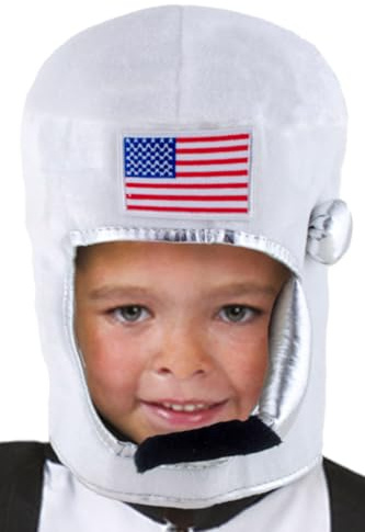 Funny Fashion Astronauten Helm für Kinder | Weiß - Zubehör Weltraum Kostüm