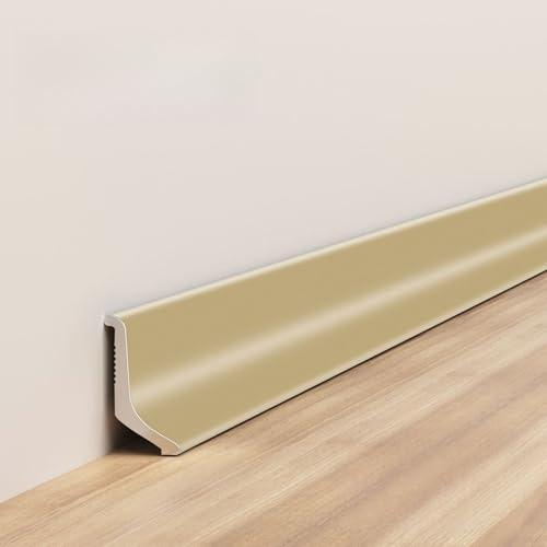 Coayuou Aluminium Abschlussleiste Für Laminatboden Sockelleisten 2 Stück Je 100 cm, Eckschutzleisten Für Wände, Stoßfest, Für Wohnzimmer Und Büro(Champagne)