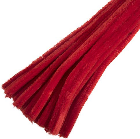 Trimits CF107 Jumbo Chenille Pfeifenreiniger, Synthetisch, rot, 30cm x 12mm