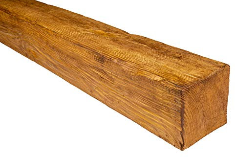 DECO WOOD Deckenbalken ED106 aus Polyurethane, 2m Länge, PU Balken Holzoptik (hellbraun - 12x12cm) Innendekor Dekobalken Rohrabdeckung