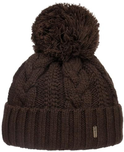 McBURN Giant Bommelmütze Damen - Made in Italy Wintermütze Bommelmützen Strickmütze mit Umschlag, Futter, Futter Winter Herbst-Winter