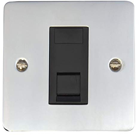G&H FC61B Flat Plate Polished Chrome 1 Gang RJ45 Cat5e Data Socket