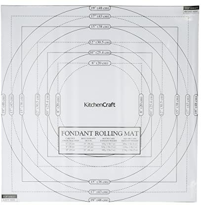 KitchenCraft Sweetly Does It Rodillo para fondant con medidas, mezcla de varios materiales, blanco, 50 x 50 cm