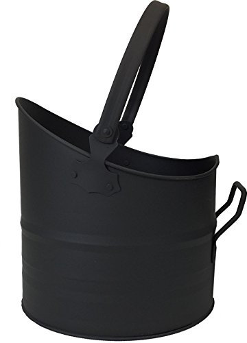 Simpa® Classic Black Fireside Coal Fire Log Scuttle Bucket Kindling Hod