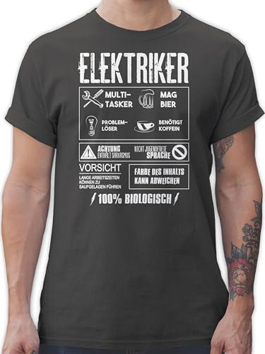 T-Shirt Herren - Handwerker - Elektriker - Geschenk Geschenkideen Lustige Geschenke Ich Bin EIN Elektriker Master Electricity Elektrotechniker - L - Dunkelgrau - für arbeitstshirts Handwerk