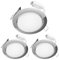 ledscom.de LED Decken-Einbaustrahler RUBA chrom je 644lm weiß 3-Stufen Dimmen ohne Dimmer rund flach 107mm Ø Lochkreis ca. 83-100mm Ø 3er Set