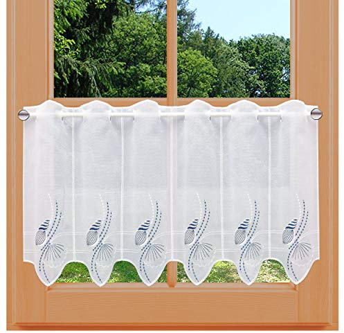 kollektion MT Maritime Scheibengardine Fabia Scheibenhänger mit Muscheln Echte Vogtländischer Spitze Badgardine 45 x 80 cm