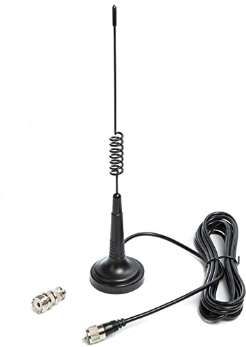 CB Antenna 27MHz Handheld CB Radio Antenna Magnetic Mount 14 Inch CB Radio Antenna PL259 & BNC Male Compatible with Cobra Midland Uniden President Vehicle Car Truck Mobile CB Radio Handheld CB Radio