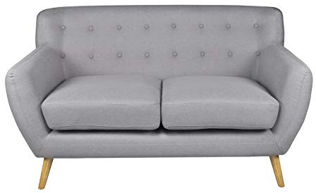 Divano 2 posti in tessuto grigio mod. Emily