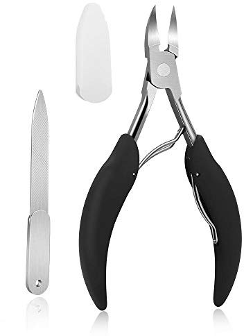 Coupe-ongles pour orteils incarnés épais, coupe-ongles podologue, avec poignée facile à saisir, ciseaux à ongles en acier inoxydable pour personnes âgées, hommes, adultes (lime à ongles incluse)