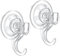 VIS'V Suction Cup Hooks, Small Clear Reusable Heavy Duty Vacuum Suction Cup Hooks Strong Window Glass Kitchen Bathroom Hooks for Towel Loofah Robe Key Utensils Festival Decorations - 2 Packs