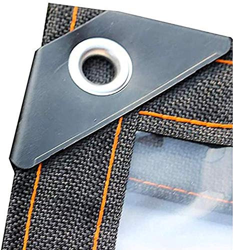 Bâche transparente avec œillets renforcés sur les bords, tissu imperméable en plastique indéchirable, pour toit/jardin/terrasse/piscine, 3 x 6 m