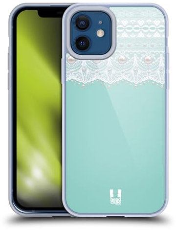 Head Case Designs Azzurro Pastello Lacci E Perle Custodia in Gel [Protezione di Grado Militare] Compatibile con Apple iPhone 12 / iPhone 12 PRO E Compatibile con MagSafe