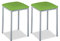 ASTIMESA - Taburetes de Cocina tapizado - Estructura sólida y Firme - Estructura Color Aluminio y Asiento en Polipiel - Color del Asiento: Verde. Contenido: 2 Unidades. Medidas: 35 x 35 x 45 cm