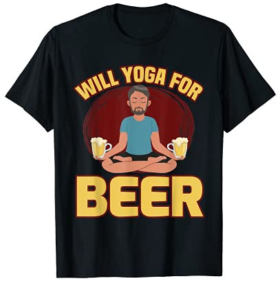 Lustige Yoga Meditation wird Yoga für Bier Yoga-Fanatiker T-Shirt