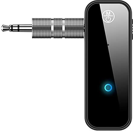 TFUFR Bluetooth 5.0 Audio Adapter 3.5mm AUX Car Bluetooth Transmitter Receiver, Mini Wireless Bluetooth Audio Adapter for Home Car PC Audio Music Headphones Speakers