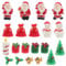 Holibanna 20pcs Christmas Ornaments Mixed Patterns Micro Resin Figurines for Festive Scene Decoration Adorable Miniature Christmas Craft for Home Party