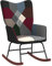vidaXL Schaukelstuhl, Sessel Schwingstuhl mit Armlehne, Schaukelsessel Relaxstuhl Wohnzimmer, Relaxsessel Schwingsessel, Patchwork Stoff