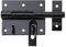 Alberts 137311 Verrou porte-cadenas | avec gâche attachée | noir plastifié | plaque 80 x 64 mm | Ø du boulon 11,5 mm | longueur totale 116 mm | Set de 10 pièces