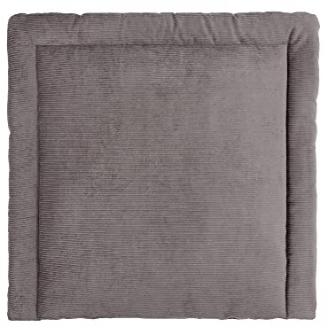 KraftKids Wickelauflage in Cord Breitcord Grau, Wickelunterlage 85x75 cm (BxT), Wickelkissen