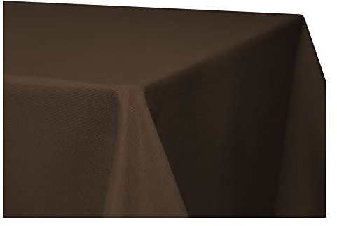 Tischdecke rechteckig Leinenoptik Lotuseffekt Tischwäsche Wasserabweisend Tischtuch Fleckenabweisend Bügelfrei Abwischbar Waschbar Innen und Außen Perleffekt (130 x 220 cm, braun)
