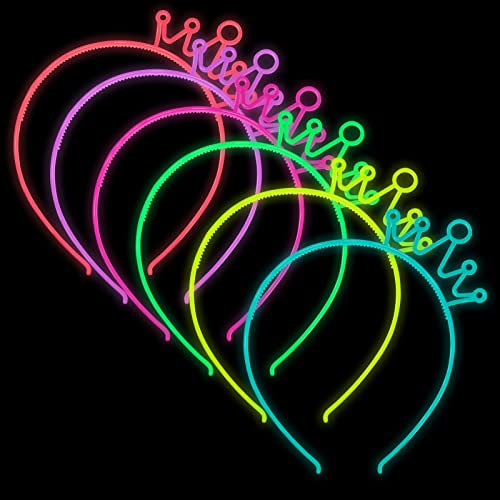 Nenjindz Kronen-Stirnbänder Crown, leuchtende Krone Geburtstags-Haarbänder für Mädchen Kinder Partyhüte,Cosplay Prinzessin Haarbänder (6 Stück)