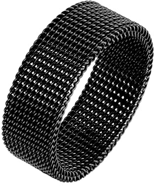 Epinki Ehering Herren 8MM, Silber Herrenring Pärchenring Mesh Ring Edelstahl Ringe Mann