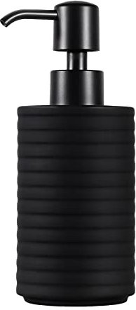 Luxspire Seifenspender Schwarz Matt, 360ml Handwäsche Spender spülmittelspender Pumpspender Flüssigseifen Pumpflaschenspender Lotionspender Seifenspender Küche Bad Dusche Waschbecken, Säulenform