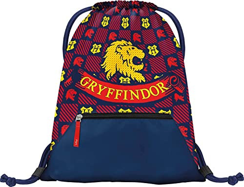 Baagl Turnbeutel für Jungen Mädchen, Wasserdichte Schuhbeutel für Kinder, Schule und Kindergarten Sportbeutel, Sportsack (Harry Potter Gryffindor)