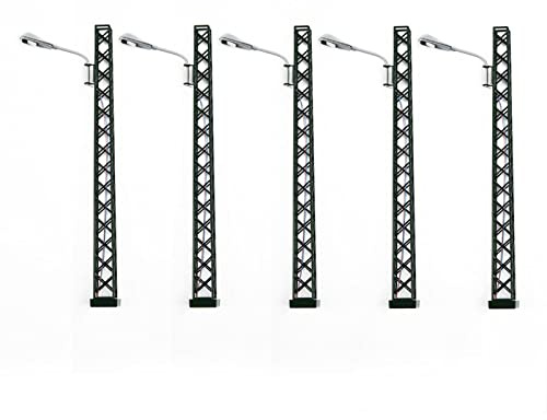 5 Stück Maßstab 1:87 Modelleisenbahnleuchten, Modelleisenbahnleuchten Gittermastleuchte, Spur H0 Lichtanlage LED-Lampe