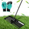 Sonnewelt Rasen Rakel Edelstahl Leveling Rake,Zur Sandentfernung,Topdressing aufbringen Lawn Leveling Rake für Golf Garden Grass Nivellierrechen 75*25cm,Grifflänge200cm-Schwarz