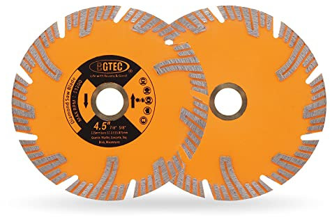 Lame de scie diamantée BGTEC, 2 pièces 4.5/115mm Disque de granit pour scie circulaire pour couper le marbre, le béton, la maçonnerie, la céramique, la porcelaine, 2pcs