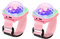 Lancoon 2 Pack Disco Ball Light, Wearable Mini Portable LED Lamp Night Strobe Watch Bracelet USB Charging Voice Controlled with Suction Cup for Kid Party Car Dancing DJ Club(Pink)